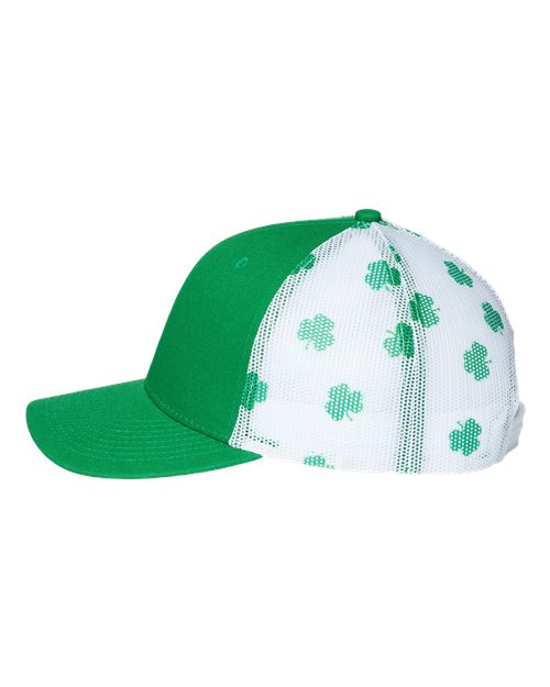5 Panel Mid Profile Shamrock Trucker Hat
